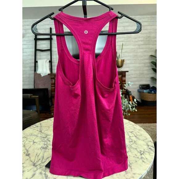 Lululemon Pink Swiftly Tech Racerback Tank Top 2.0 hip Length Sz 6 - Picture 3 of 6